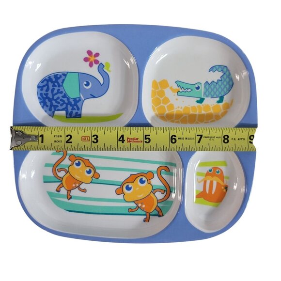 Target Home Melamine Divided Plates Set of 4 Animals Fish Dino Ocean BPA Free - Picture 10 of 13